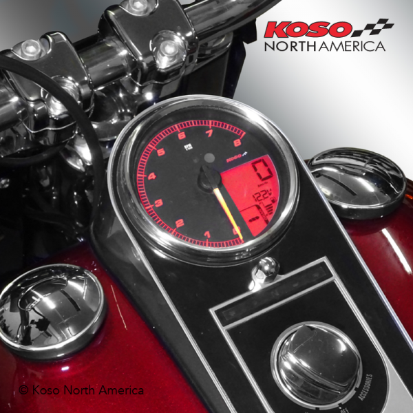 KOSO BA072000 HD-05  Chrome Speedometer / Tachometer 14-19 Harley Dyna Softail