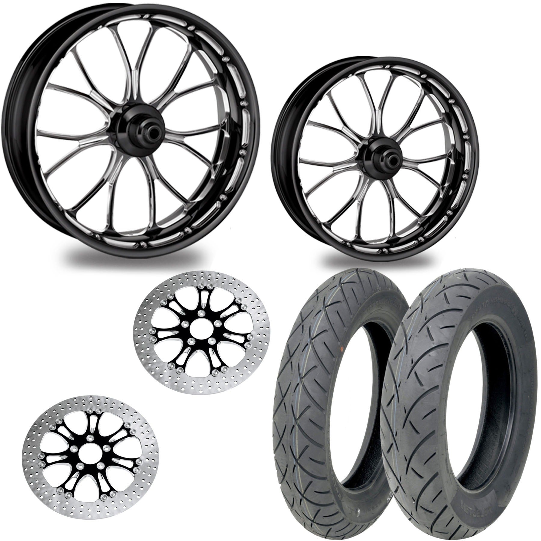 PM Heathen Contrast 21/18 Front Rear Wheel Package Set Tires