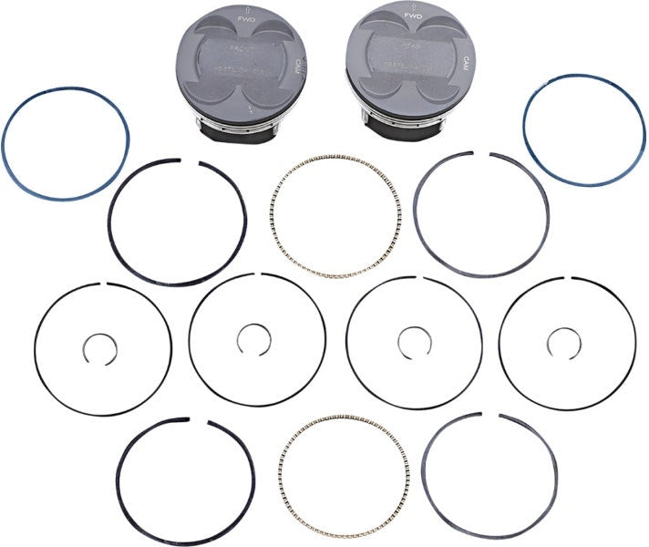 KB Performance Piston Kit +0.005" Bore Harley 107" Milwaukee Eight M8 17-Up