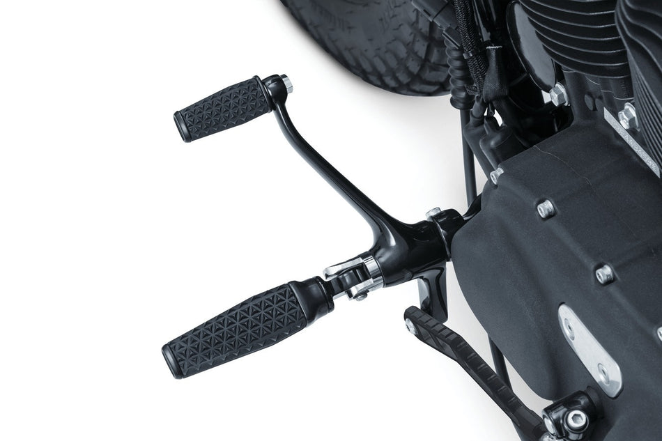 Kuryakyn 5953 Satin Black Thresher Pegs Harley Male Mount Fit