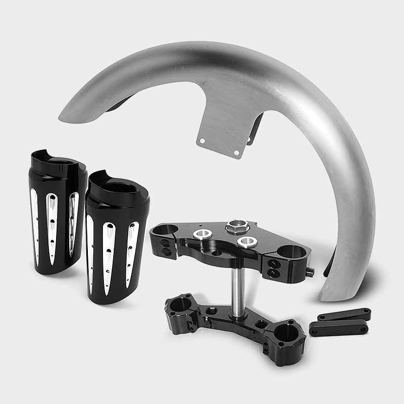 HHI Hawg Halters Kit# 3 X23 Raked 49mm Triple Tree Front End Builders End Kit 14-19 FLH