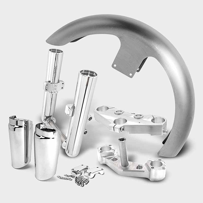 HHI Hawg Halters Kit# 4 X23 Raked 41mm Triple Tree Front End Builders End Kit 97-13 FLH