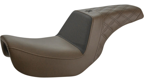 Saddlemen Unknown Industries Brown Step Up Gripper Seat Harley