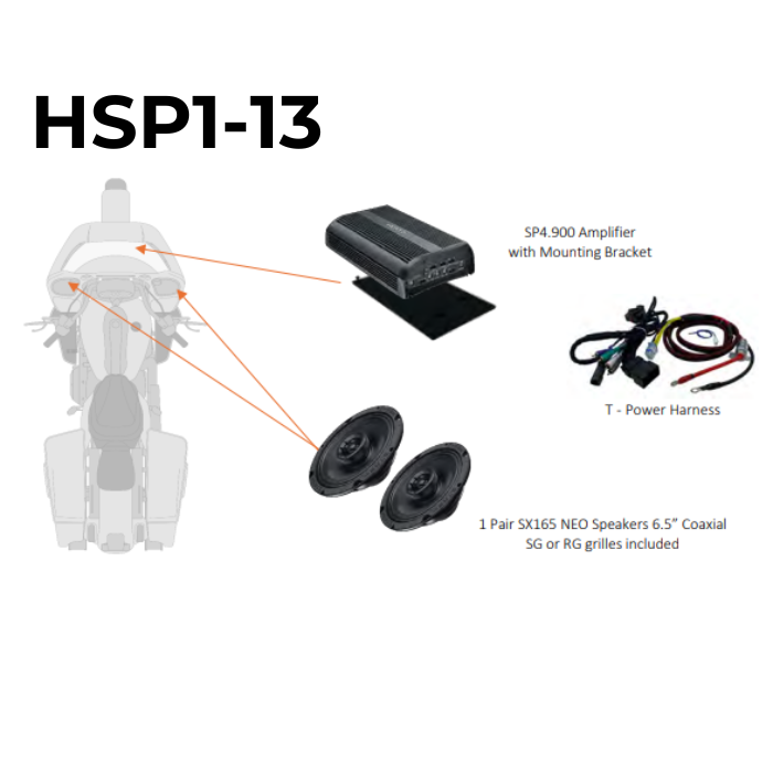 Hertz HSP1 Plug and Play Front Speaker Kit W/ Amp Bracket 4 Harley 98-13