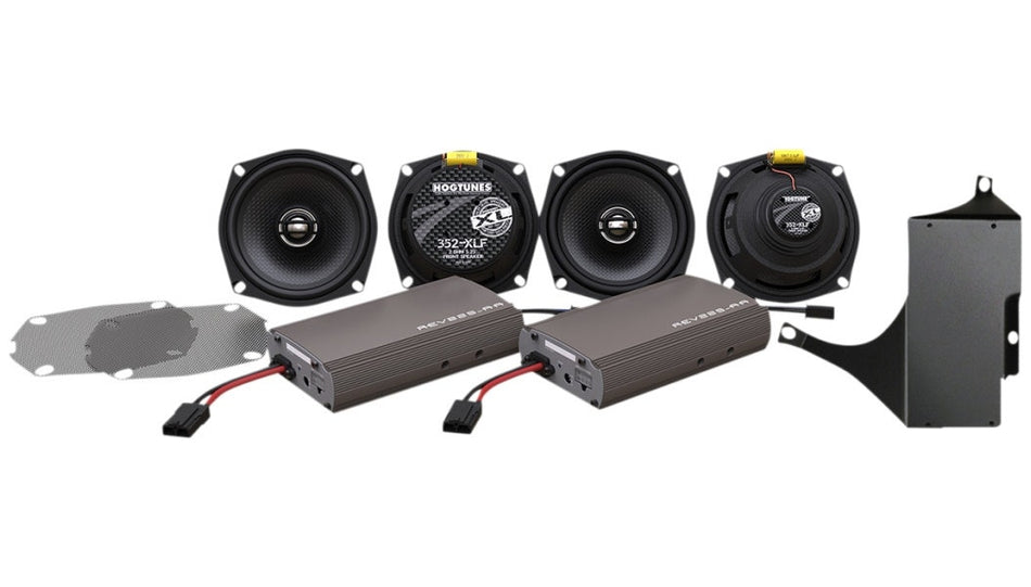 Hogtunes 450 Watt Amp & 4 Speaker XL Series Kit Harley Road & Tri Glide 11-13