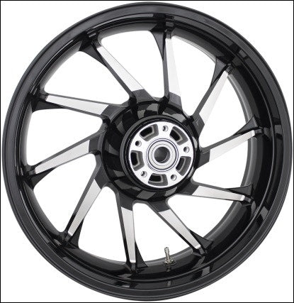 Coastal Moto Black Cut Hurricane 3D 18" Rear Cast Wheel Only Harley 09-24 w/ ABS