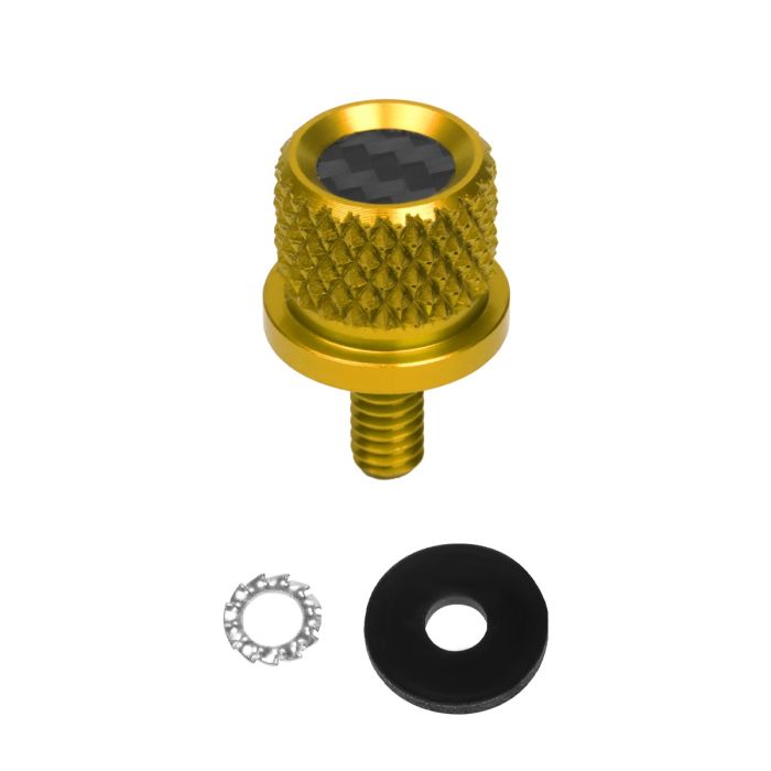 Custom Color Carbon Fiber 1/4" Knurled Seat Bolt / Screw Kit for Harley-Davidson®