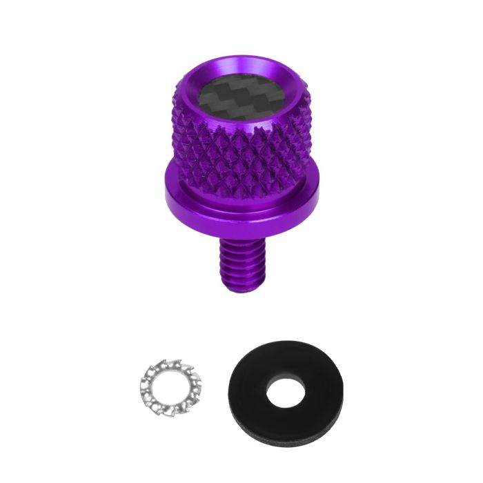 Custom Color Carbon Fiber 1/4" Knurled Seat Bolt / Screw Kit for Harley-Davidson®