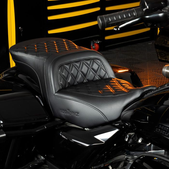 Hogworkz Black Saddlesoft Seat for 23.5-26 Harley Touring