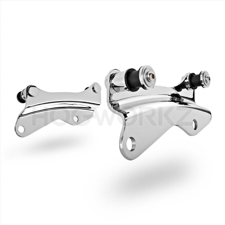 Hogworkz Chrome Detachable 4 Point Tour Pack Backrest Docking Hardware Harley 14-17