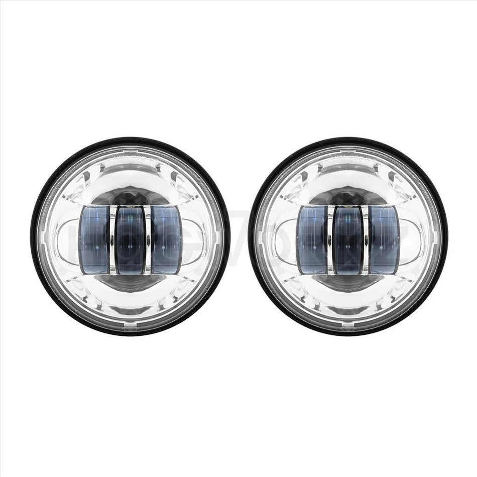 Hogworkz Harley Chrome 4.5" LED Auxiliary Passing Lamps 94-19 Harley & Indian