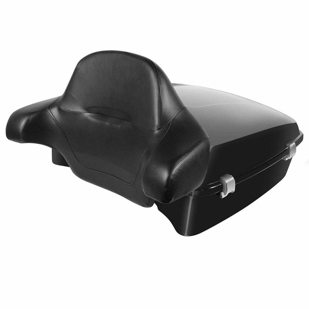 Hogworkz Vivid Black Chopped Tour Pack Full Backrest Chrome