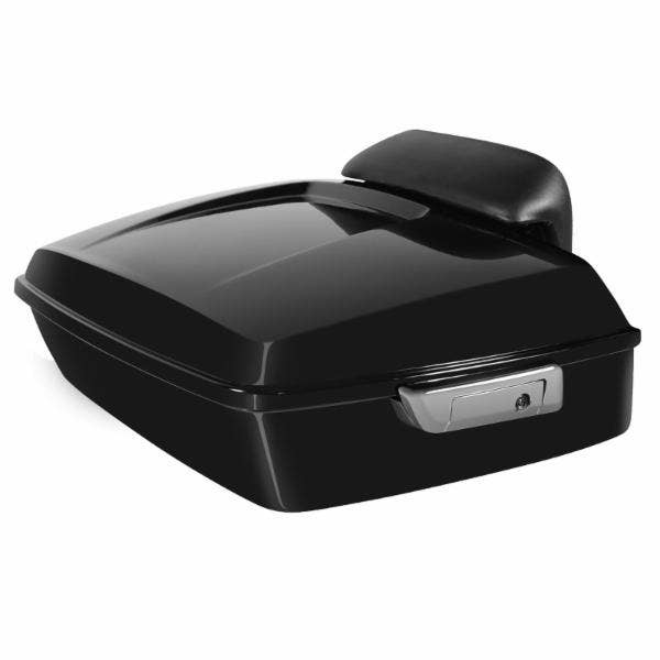 Hogworkz Vivid Black Rushmore Style Chopped TourPak w/ Slim Backrest & Mount