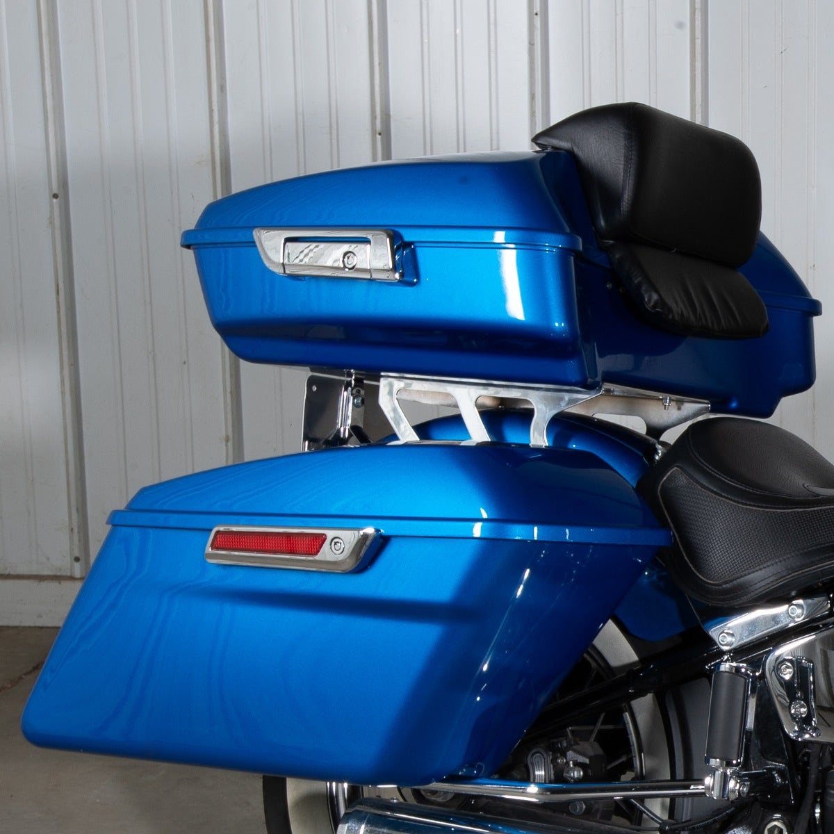 Hogworkz Unpainted Chopped Tour Pack w/ Slim Backrest & Chrome