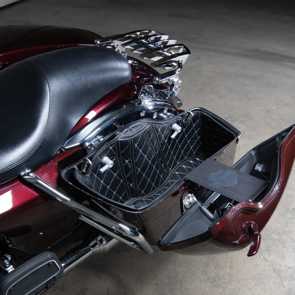 Hogworkz Aftermarket Stretched Saddlebag Liners 14-24 Black w/ Orange Stitching