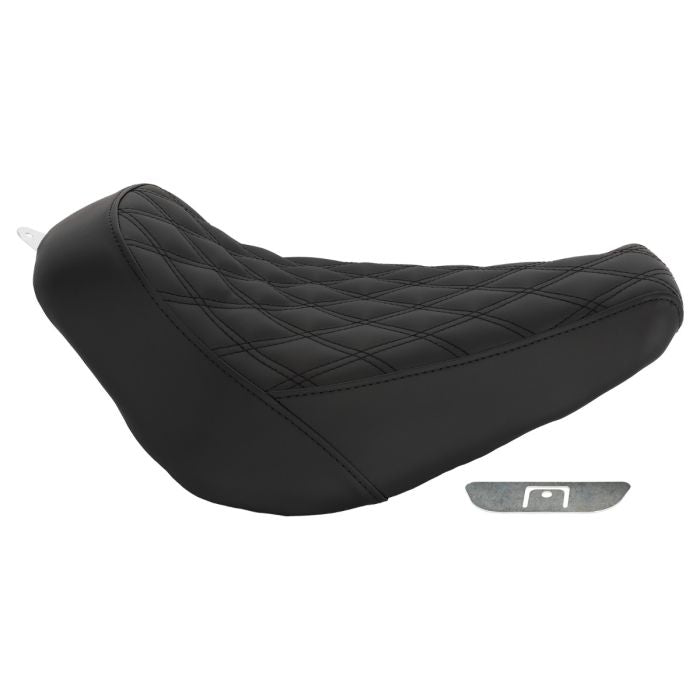 Hogworkz Black Diamond Solo Seat for Wide Bobber Rear Fender 18-24 Harley Softail