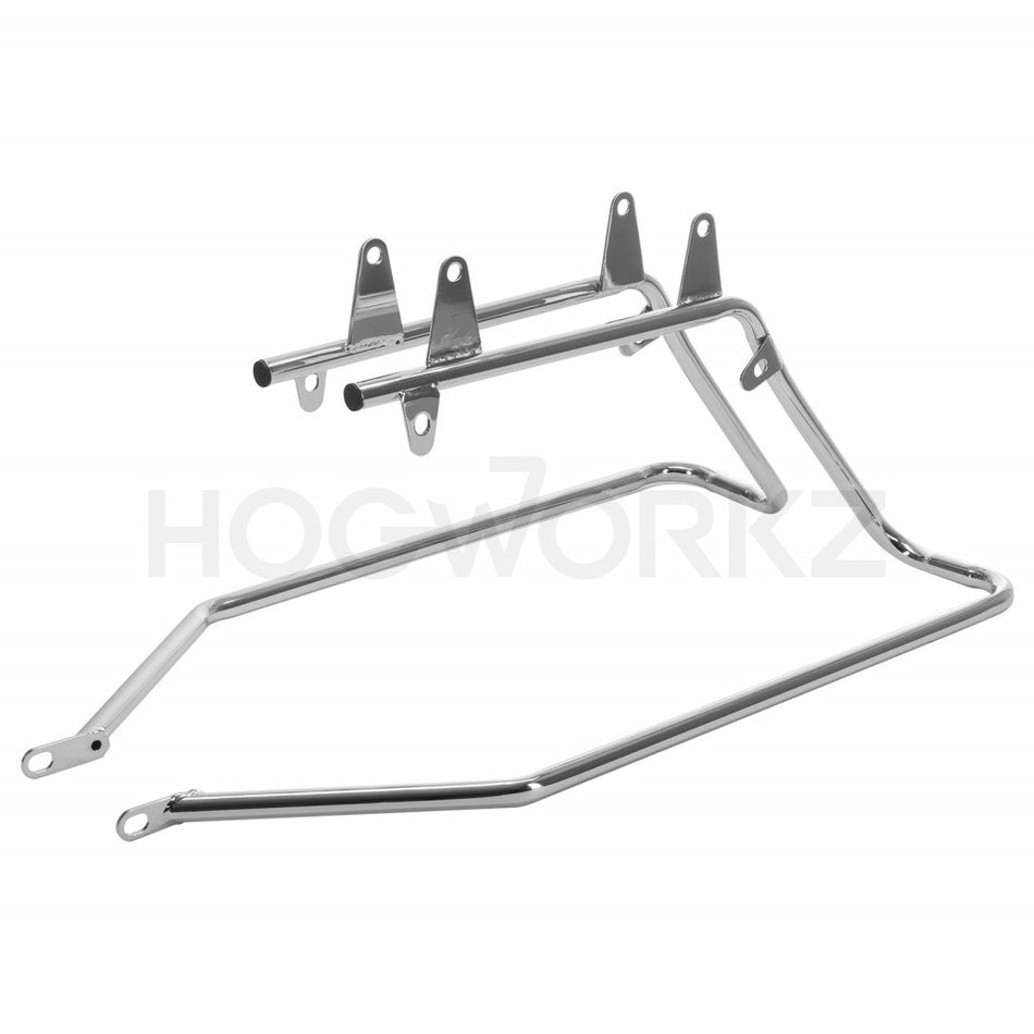 Hogworkz Chrome Conversion Brackets for Touring Saddlebags Harley Softail 18-Up