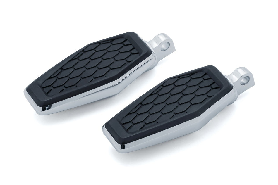 Kuryakyn 5904 Chrome Hex Rubber Foot Pegs Harley Style Male Mount Applications