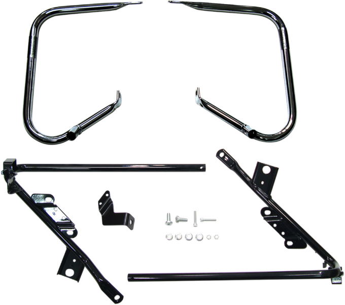 Drag Black Saddlebags Guards Support Kit OE Repl 4928209B Harley Touring 09-13