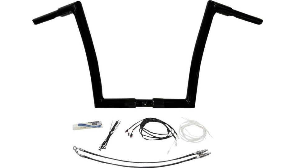FBI Fat Baggers Black 1-1/4" EZ Install Flat Top 14" Handlebar KIT Harley FLTR 15-20