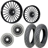 RC Components 21/18 Front Rear Wheel Package Set Tires Rotors Harley FLH/T