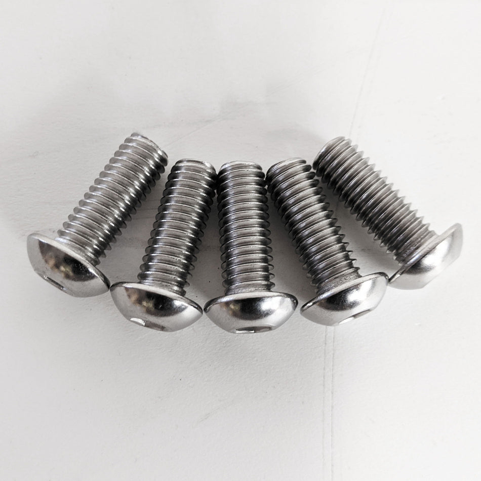 5 Polished Harley Rear Brake Rotor Bolts Softail Dyna Touring HD 3/8"-16 X 3/4"