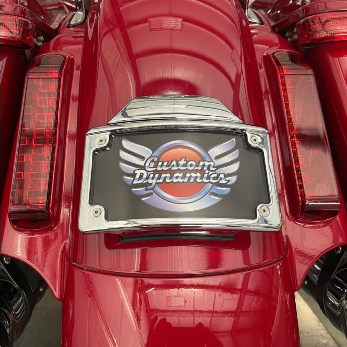 Custom Dynamics Illuminated Radius Chrome License Plate Frame Harley CVO 14-22