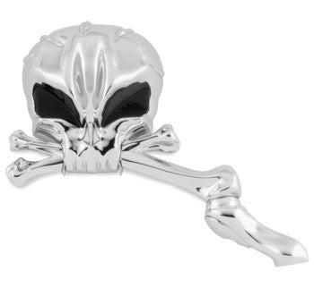 Biker's Choice 18-419 Chrome Skull Mirror with Black Eyes Pair 65-19 Harley