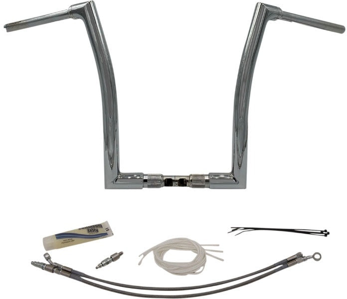 FBI Fat Baggers Chrome 1-1/2" EZ Install Flat Top 16" Handlebar Harley FLTR 15-20