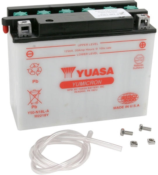 Yuasa Conventional Battery 12V Y50-N18L-A YUAM2218Y Rep OE 63793-01K 66010-82A