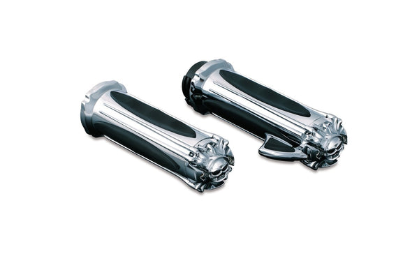 Kuryakyn 6296 Chrome Zombie Hand Grips 84-19 Harley Dual Cable