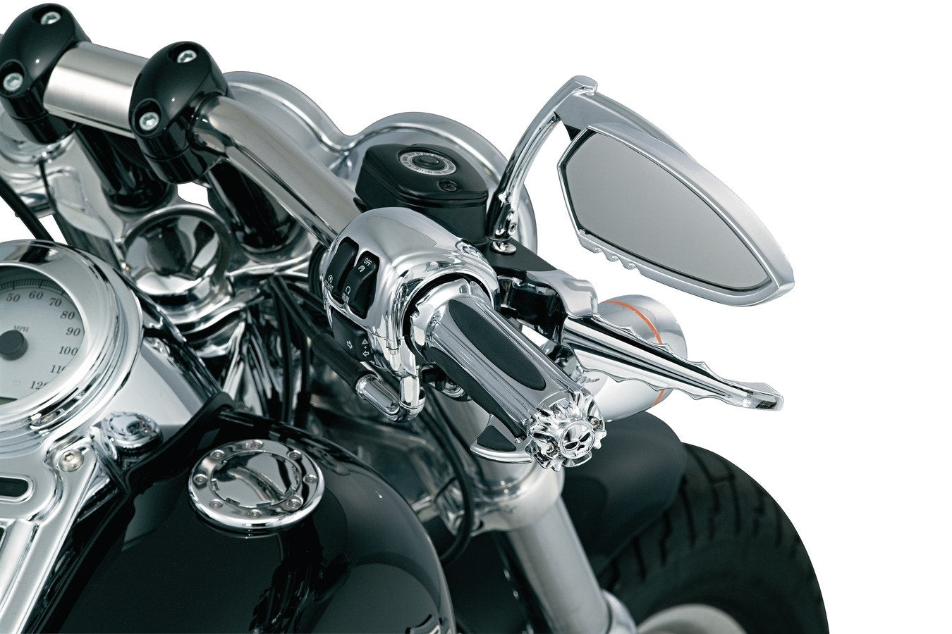 Kuryakyn 6296 Chrome Zombie Hand Grips 84-19 Harley Dual Cable