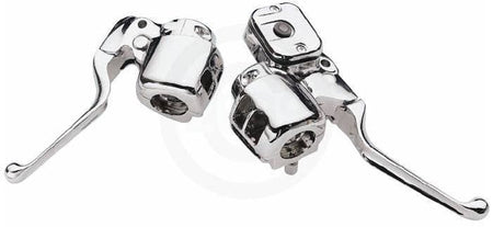 Custom Chrome Handlebar Control Housing Levers Harley Softail 07-10 Dyna 07-13