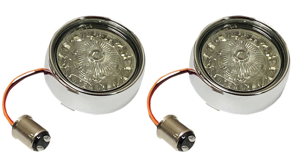 Custom Dynamics ProBeam Bullet Chrome Bezel Smoke Lens Rear Turn Signal 1157