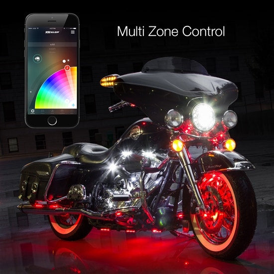 XK Glow XKchrome App Control Motorcycle 16million Color LED 6 Pod 6 Strip Standard Kit