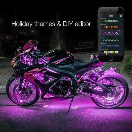 XK Glow XKchrome App Control Motorcycle 16million Color LED 10 Pod 10 Strip Advance Kit