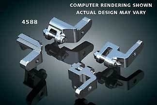 Kuryakyn 4588 Chrome Driver Floorboard Relocation Brackets Harley FLH/T 97-16