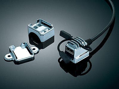 Kuryakyn Black USB Power Port Universal 1" Dual Standard 2 Slot Motorcycle