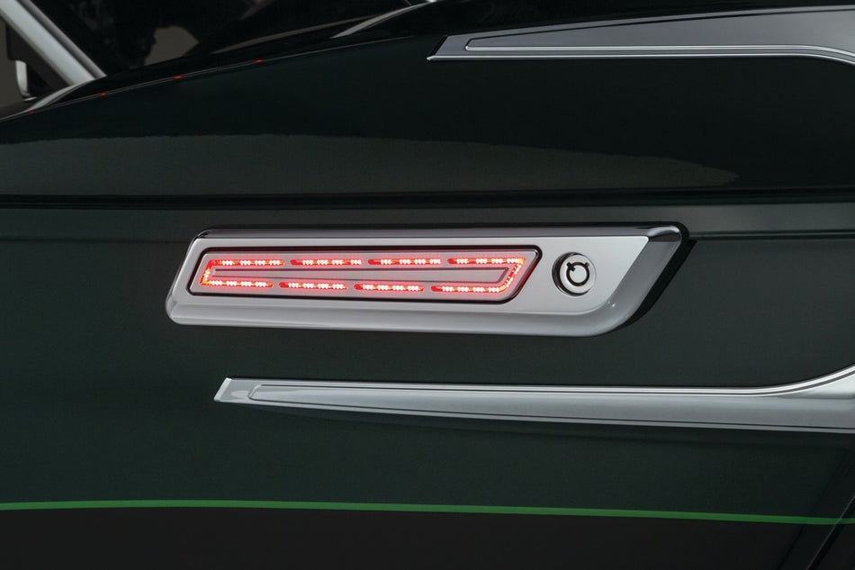 Kuryakyn 5476 Chrome LED Run Brake Turn Saddlebag Hinge Accents 14-19 Harley FLH