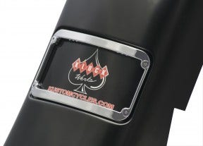 Klock Werks Chrome License Plate Frame for Frenched Rear Fenders Softail & FLHT