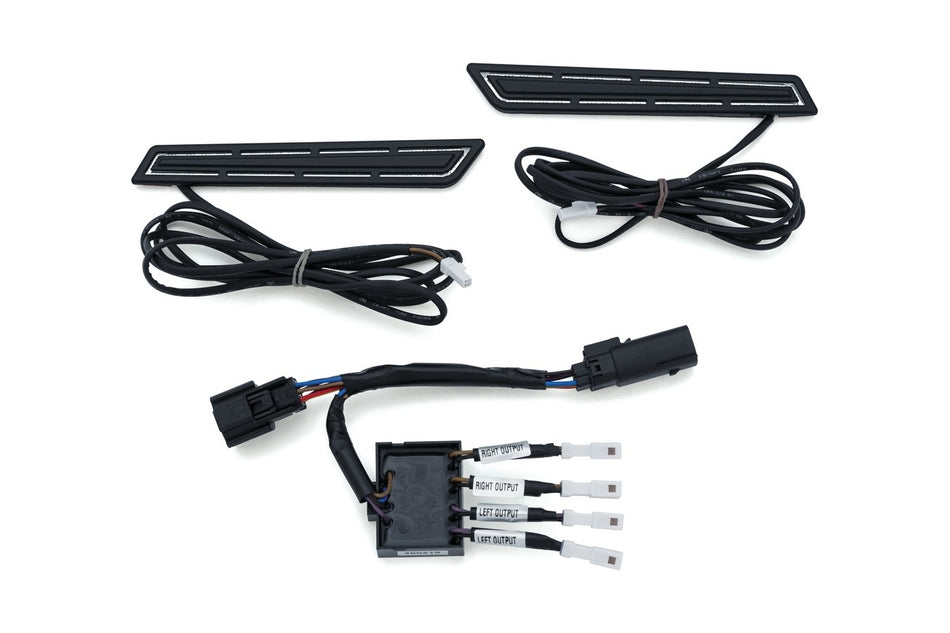 Kuryakyn 5477 Black LED Run Turn Brake Saddlebag Hinge Accents 14-19 Harley FLH