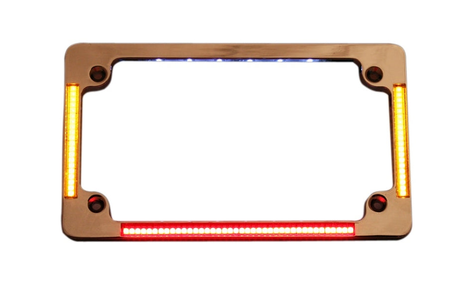 Custom Dynamics TF04-C Chrome All-In-One LED Flat License Plate Frame Universal
