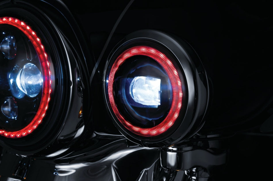 Kuryakyn 2467 Orbit Prism 4-1/2" LED Passing Lamps w/ Multi-Color Halo Harley