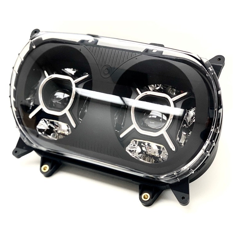 Letric LLC-5LRS Double Barrel Headlight Integrated Turn Signals Harley FLTR 15-23