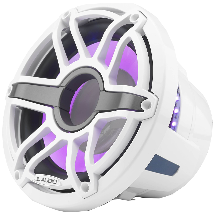 JL Audio 10-Inch Marine Subwoofer Driver W/Transflective LED Gloss White Sport Grille