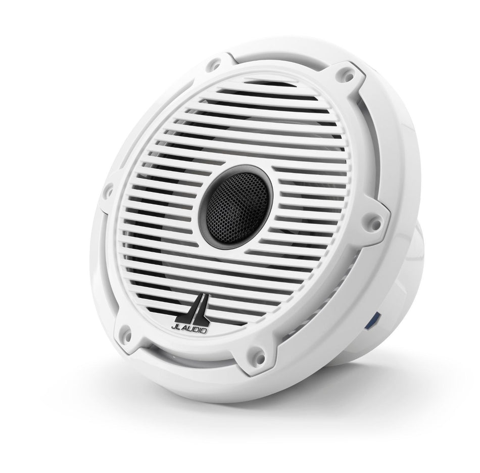 JL Audio 6.5-Inch Marine Coaxial Speakers Gloss White Classic Grille Black Mesh