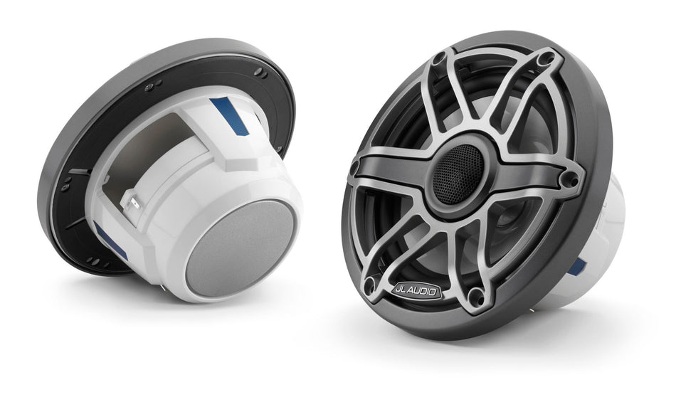 JL Audio 6.5-Inch Marine Coaxial Speakers Metal Gray Trim Titanium Sport Grille