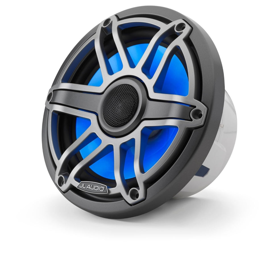 JL Audio 7.7-Inch Marine Coaxial Speakers W/Transflective LED Metal Gray Sport Grille