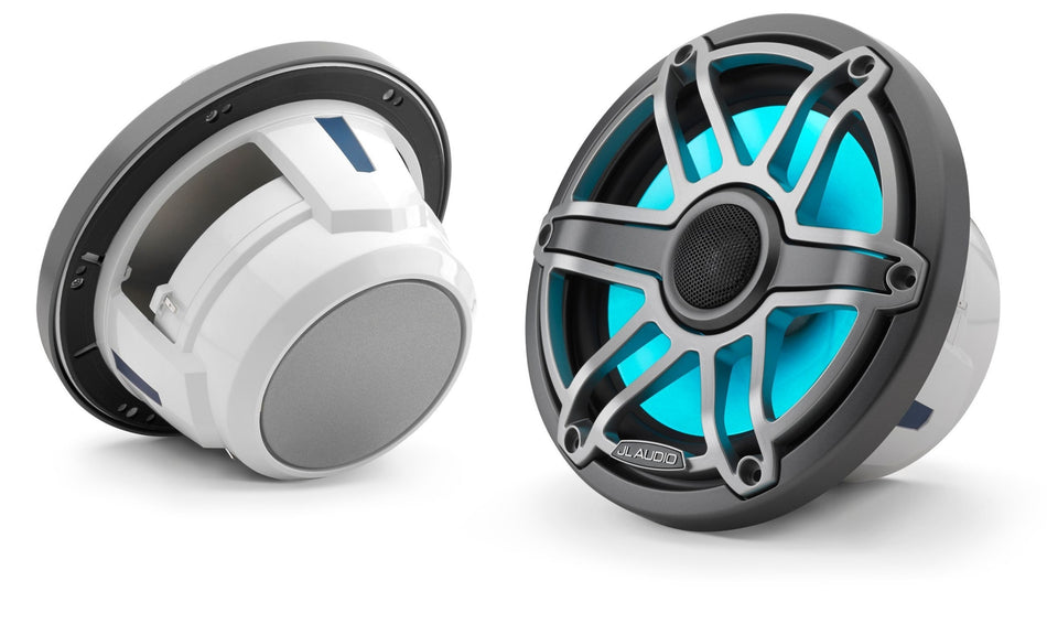 JL Audio 7.7-Inch Marine Coaxial Speakers W/Transflective LED Metal Gray Sport Grille