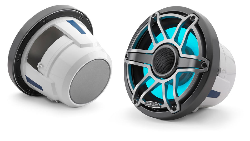 JL Audio 8.8-Inch Marine Coaxial Speakers W/Transflective LED Metal Gray Sport Grille